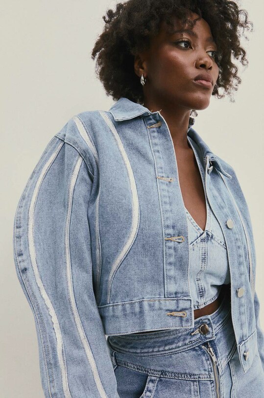Odzież Answear.LAB kurtka jeansowa d30535.iw niebieski