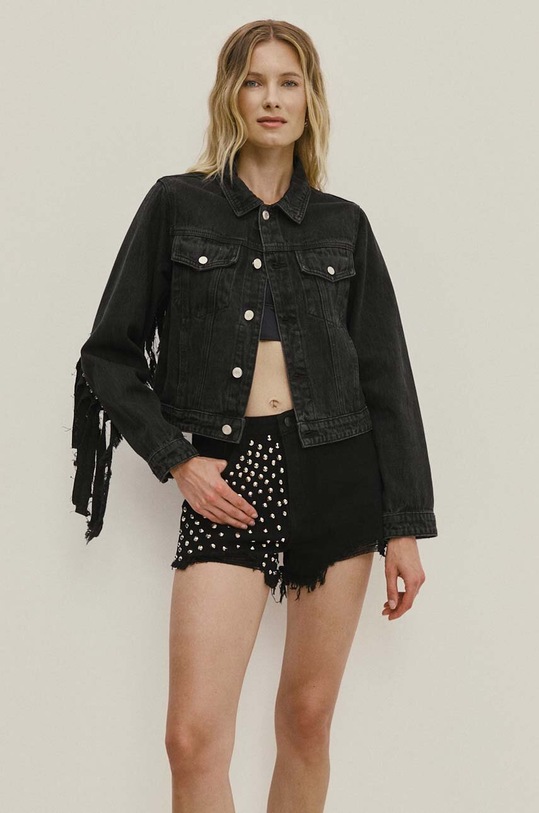 Odzież Answear Lab kurtka jeansowa tr61010.iw czarny