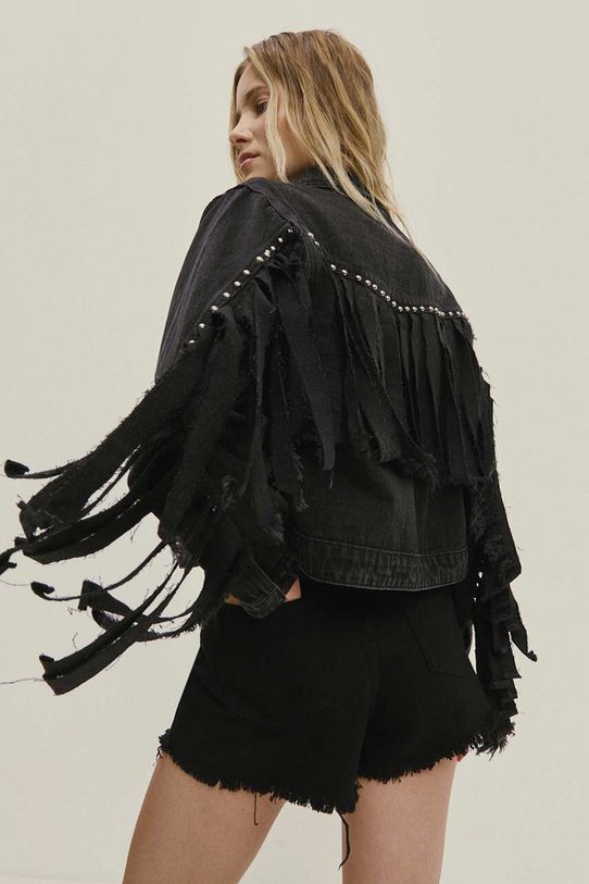 Answear Lab kurtka jeansowa tr61010.iw czarny