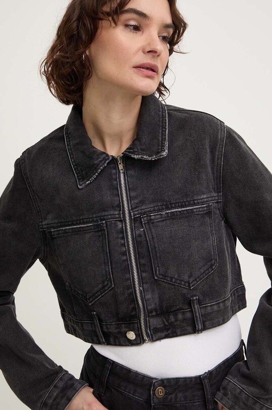 Answear.LAB kurtka jeansowa czarny 6630.ijs