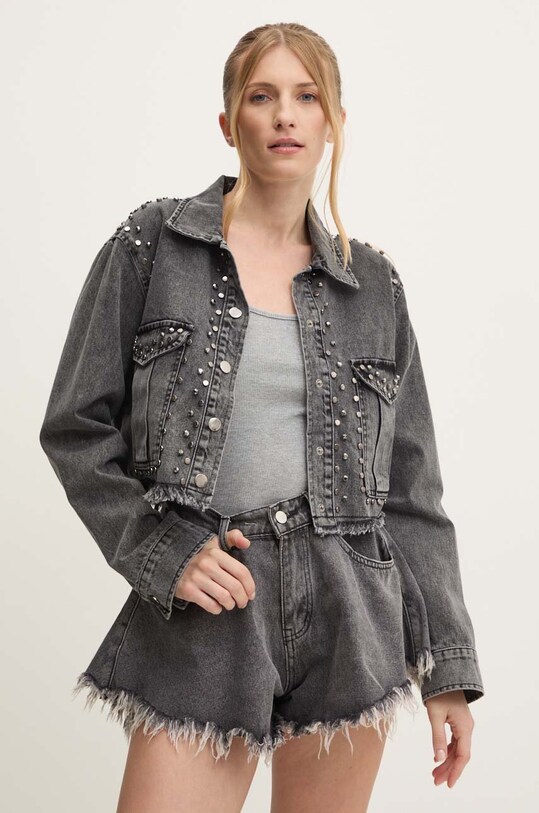 Answear Lab geacă din denim necaptusit gri 06035.TMS