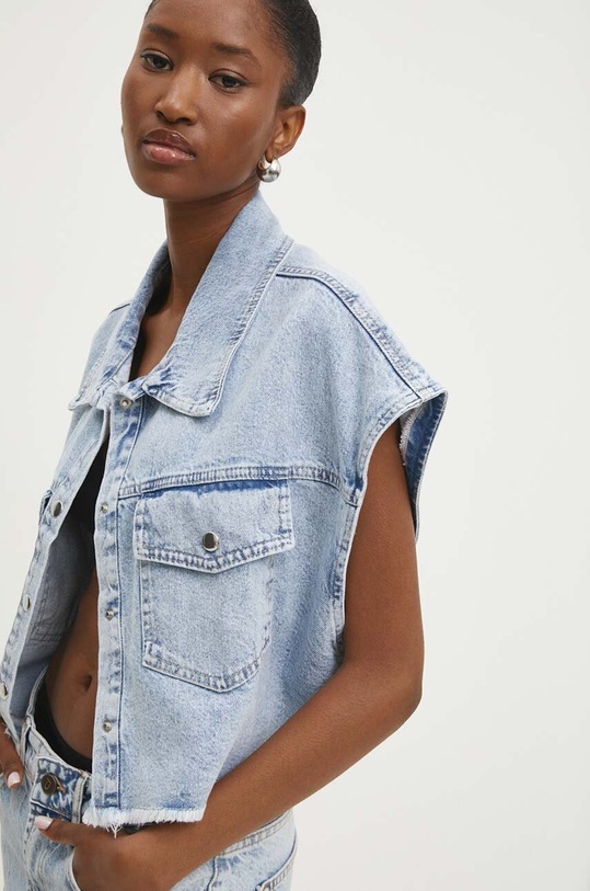 Answear Lab vesta de blugi necaptusit albastru TP1.TKK