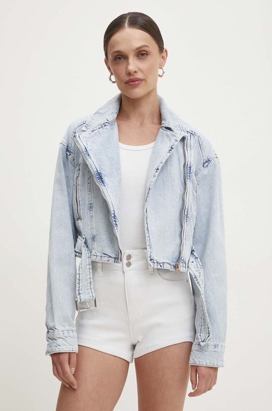Answear.LAB kurtka jeansowa bez kaptura niebieski 379.TJS