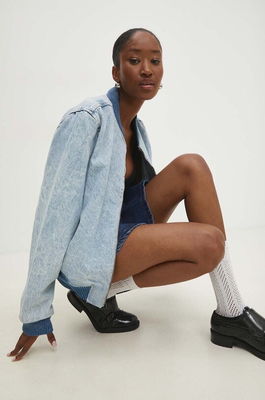 Answear.LAB kurtka jeansowa LJKBRAZILDENIM.ukms niebieski WZ24