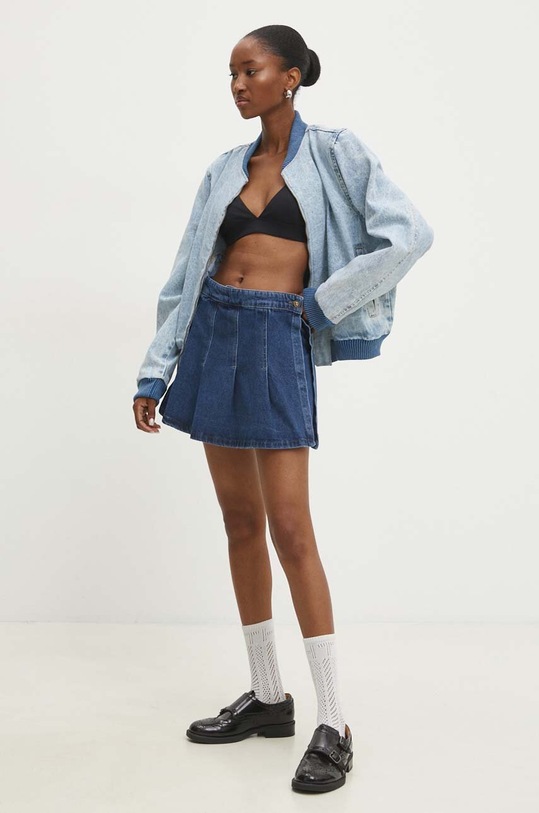 Answear.LAB kurtka jeansowa bez kaptura niebieski LJKBRAZILDENIM.ukms