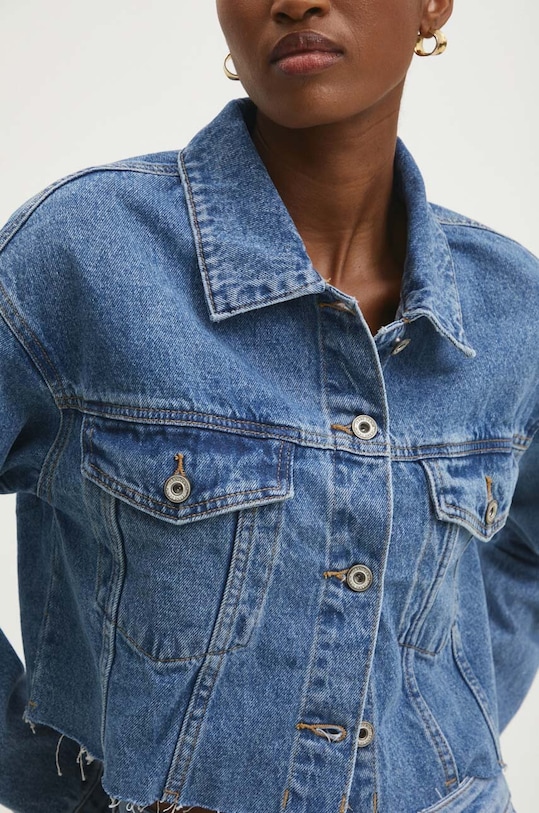 Rifľová bunda Answear.LAB bez kapucne modrá 1295.IKK