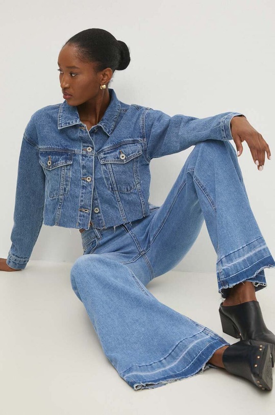 Rifľová bunda Answear.LAB 1295.IKK modrá