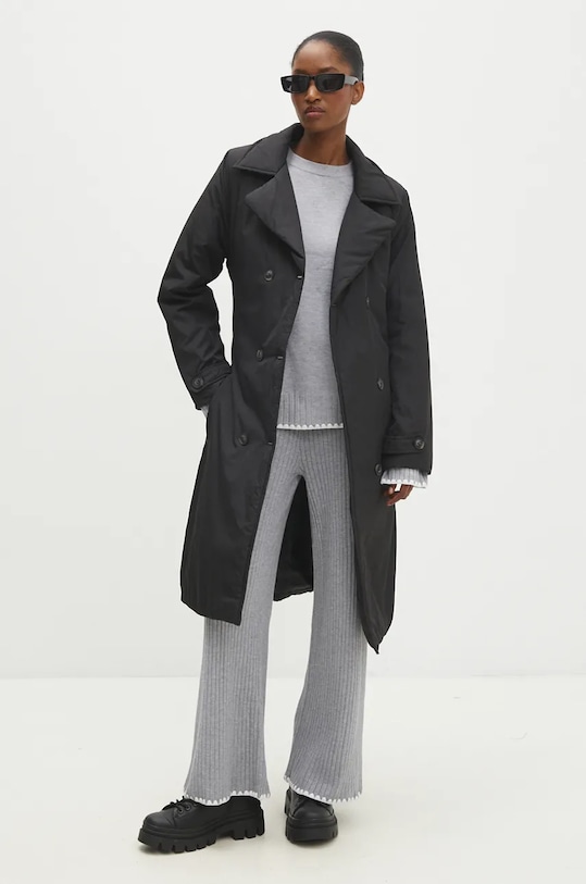 Answear.LAB płaszcz LJK.LINA.ums czarny WZ24