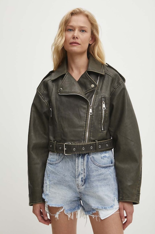 Biker jakna Answear.LAB zelena 13849.hms