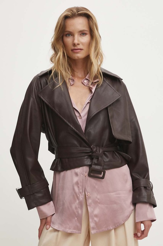 Answear Lab kurtka nieocieplane brązowy b9601.ims