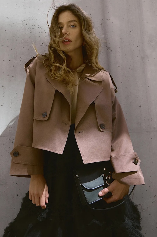 Βαμβακερό σακάκι Answear.LAB άλλο καφέ B9328.ims