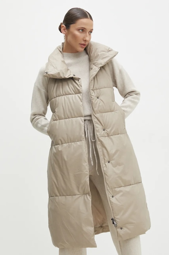 Answear Lab bezrękawnik bez kaptura beżowy 23021.hms