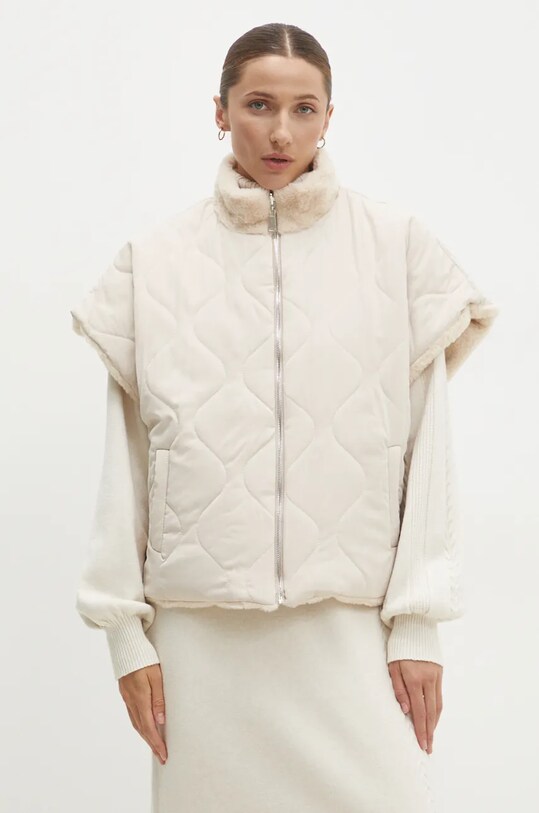 Answear Lab kurtka dwustronna oversize beżowy X2834.hos