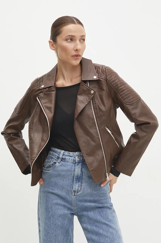 Answear Lab geaca ramones cu captuseala maro 63162.hms