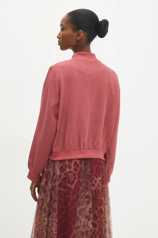 Odzież Answear.LAB kurtka bomber z domieszką lnu 6297.hms różowy