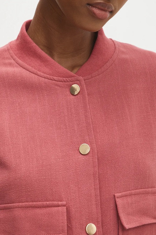 Answear.LAB kurtka bomber z domieszką lnu różowy 6297.hms