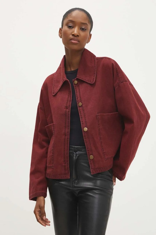 Rifľová bunda Answear.LAB bez kapucne červená dr8229.ilk