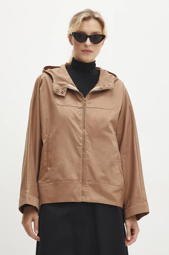 Куртка Answear.LAB с капюшоном бежевый pk2780.ilk
