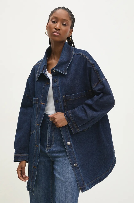 Answear Lab geacă din denim LD1507.hos bleumarin WZ24