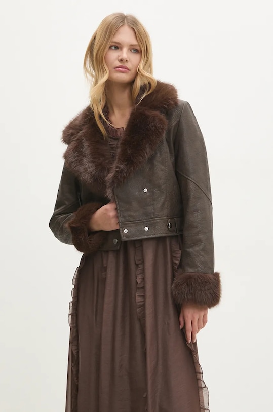 Answear.LAB kurtka bez kaptura brązowy cv2170.fos