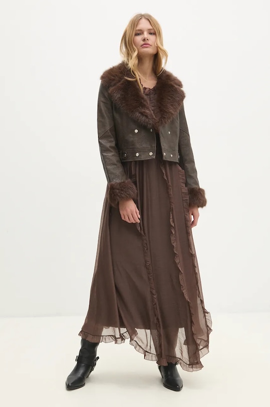 Answear.LAB kurtka cv2170.fos brązowy WZ24