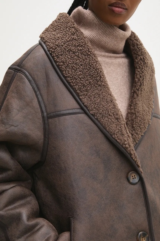 Jakna Answear.LAB 9255.ilk smeđa