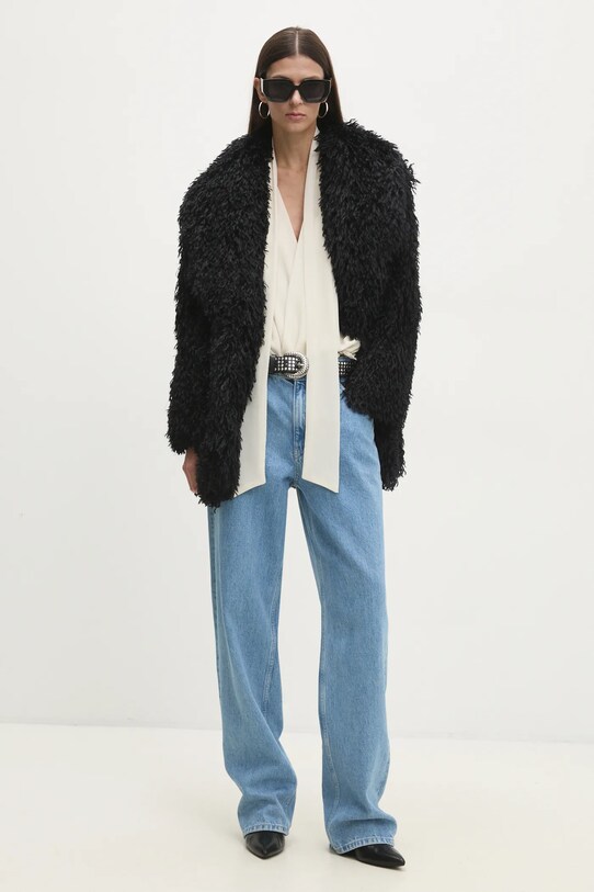 Kabát Answear.LAB nezateplené čierna 170395.tos