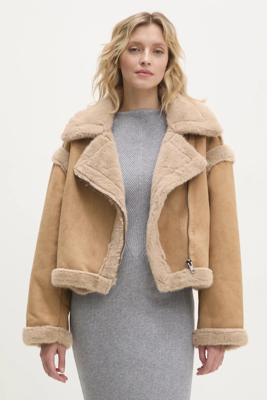 Куртка Answear.LAB слегка утеплённая модель бежевый LC240197.HLK