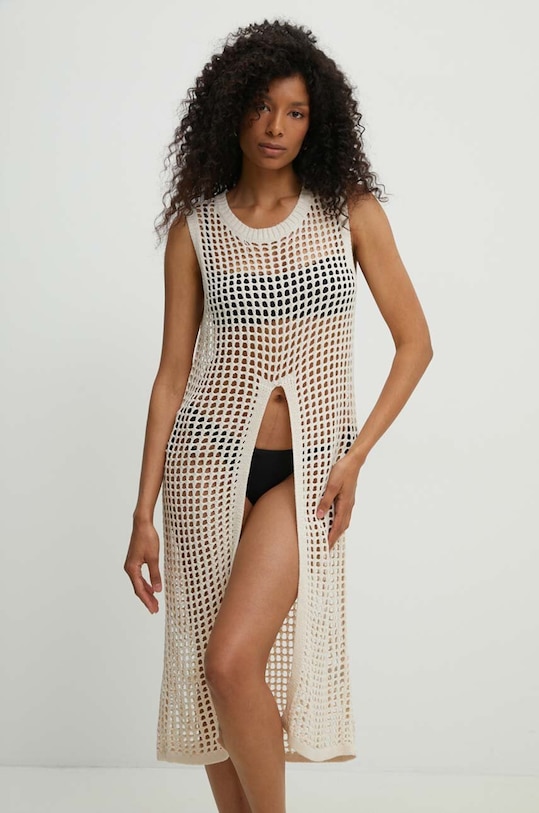 Κάπα Answear.LAB πλεκτό ύφασμα μπεζ H38.HWK