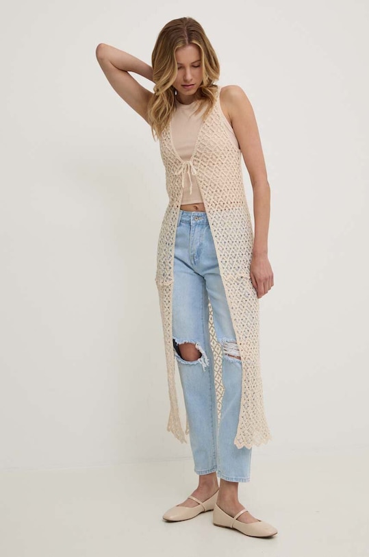 Bavlněný přehoz Answear.LAB pletenina béžová H29.HWK