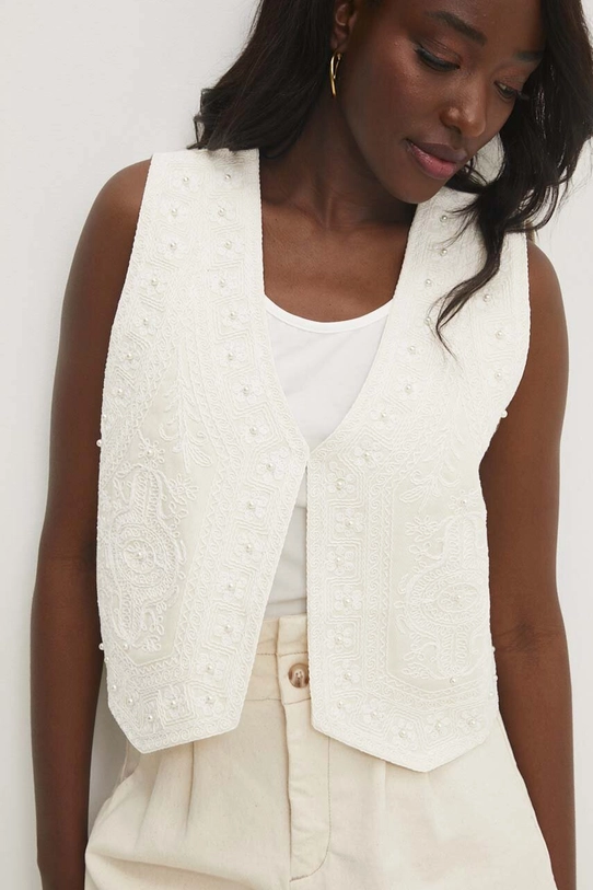 Answear Lab gilè in cotone tessuto bianco 5056.iw