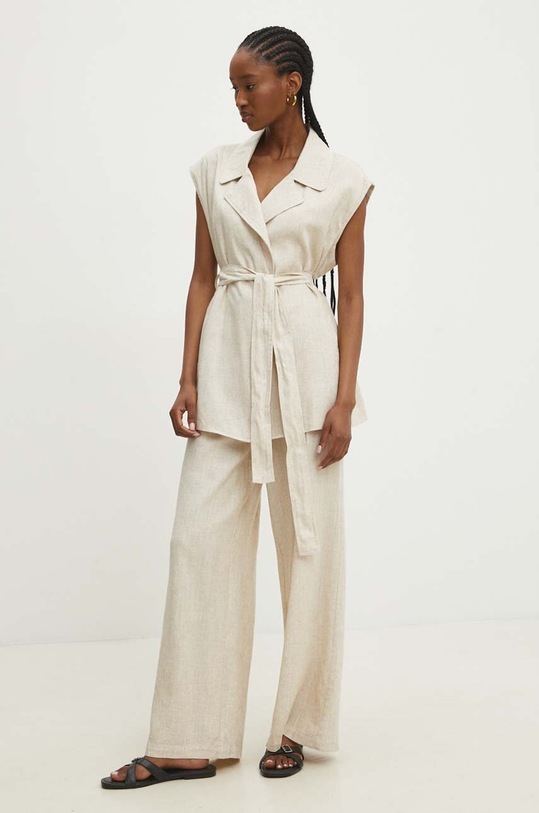 Prsluk s lanom Answear.LAB .0975.IKK bež WZ24