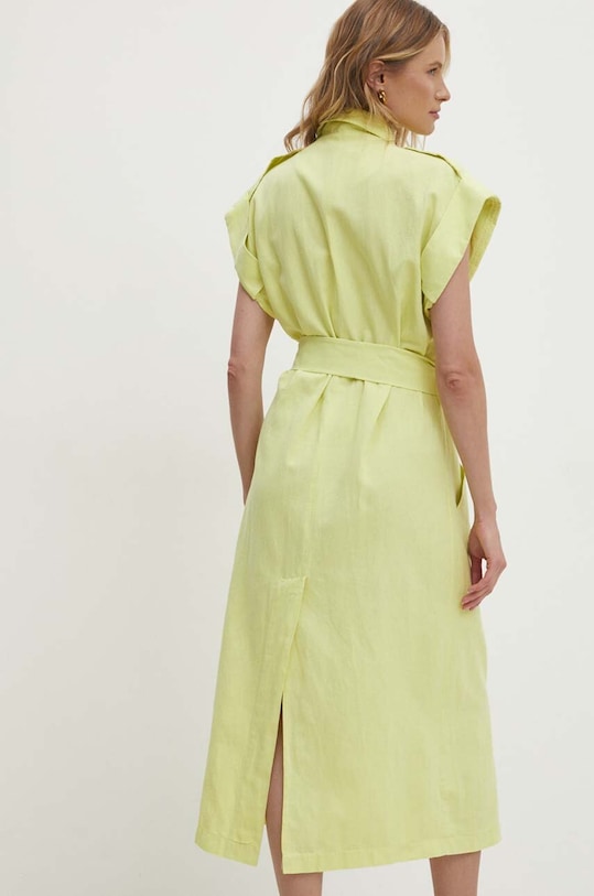 Ρούχα Φόρεμα με λινό Answear.LAB 250206.HWK πράσινο