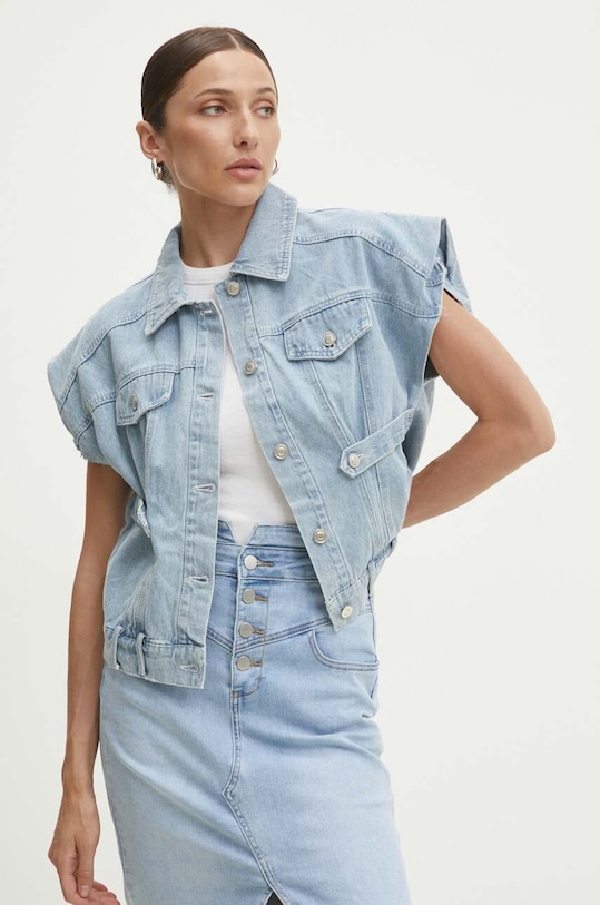 Answear Lab kamizelka jeansowa tkanina niebieski mu8205.3.FKK