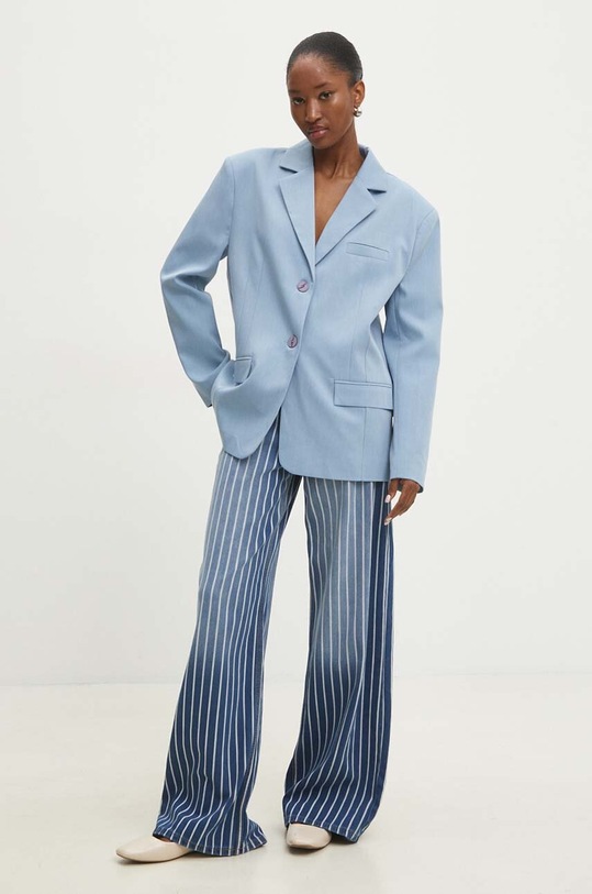 Answear Lab marynarka tkanina niebieski 9289.tjs