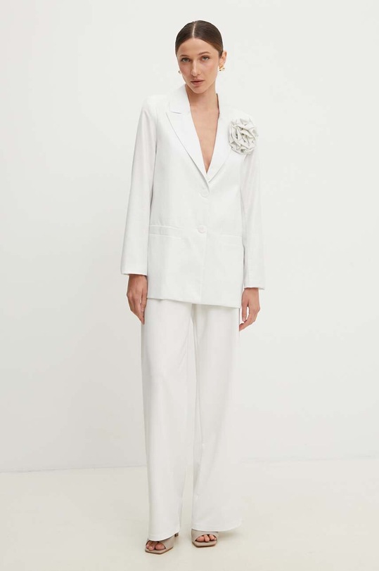 Піджак з домішкою льону Answear.LAB LD0856.HMS білий WZ24