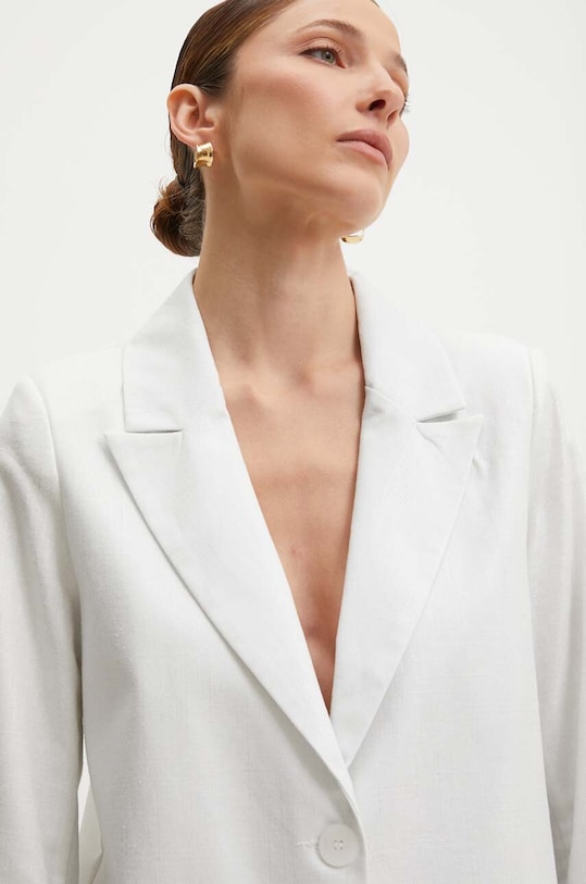 Піджак з домішкою льону Answear.LAB білий LD0856.HMS