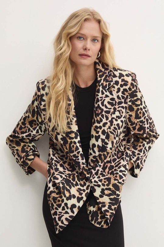 Answear Lab marynarka tkanina brązowy v2428.fh