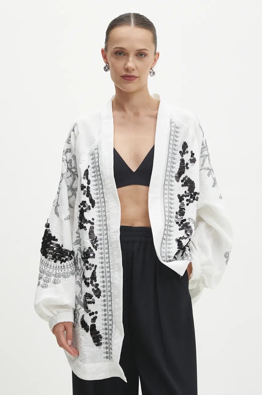 Answear Lab marynarka tkanina biały sng2.tos