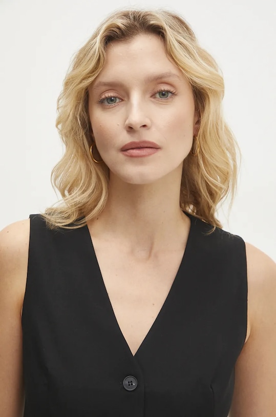 Answear Lab kamizelka czarny 5382.tos