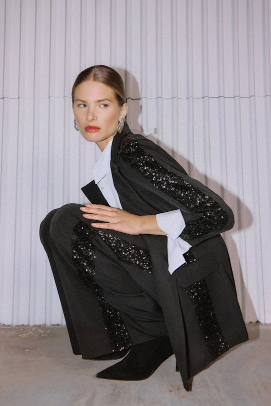 Answear.LAB marynarka tkanina czarny 9702.tos