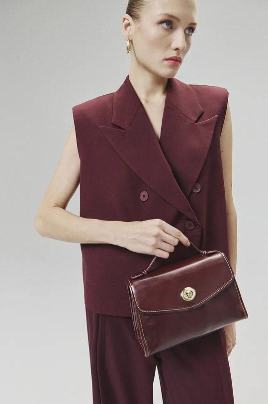 Γιλέκο Answear.LAB ύφασμα μπορντό W24W.LF.120514.tjs