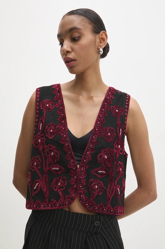 Answear Lab kamizelka aplikacja czarny bh5065.ios