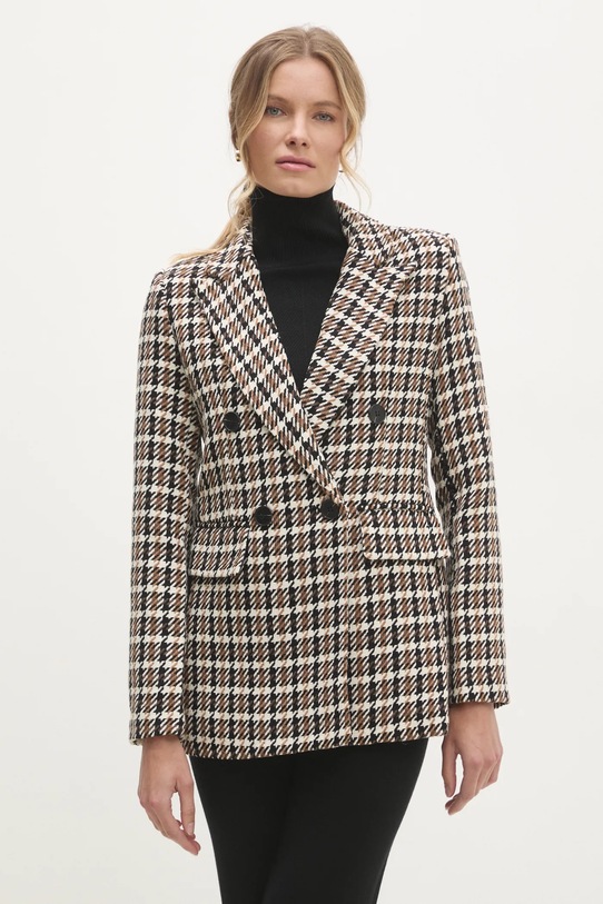 Μπουφάν με μαλλί Answear.LAB με μείγμα μαλλιού καφέ 8305615.hms