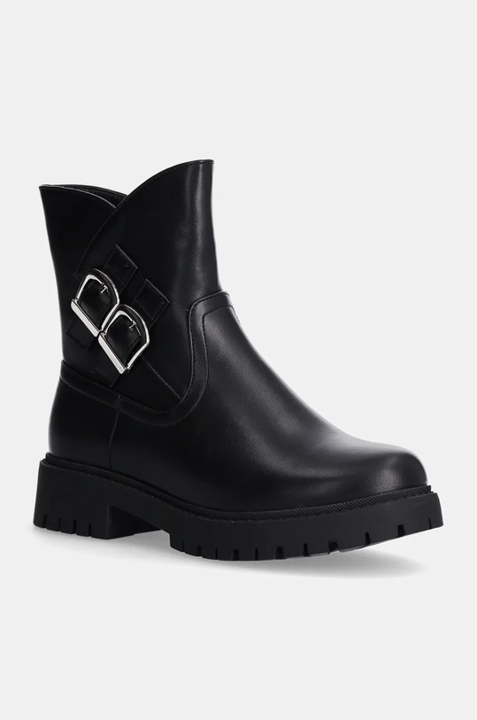 Answear.LAB stivaletti alla caviglia finta pelle fiore nero 790.p2.FKK