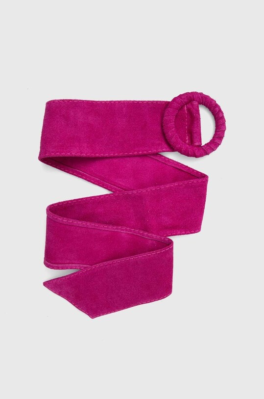 Answear Lab curea din piele intoarsa C107.HWK roz WZ24