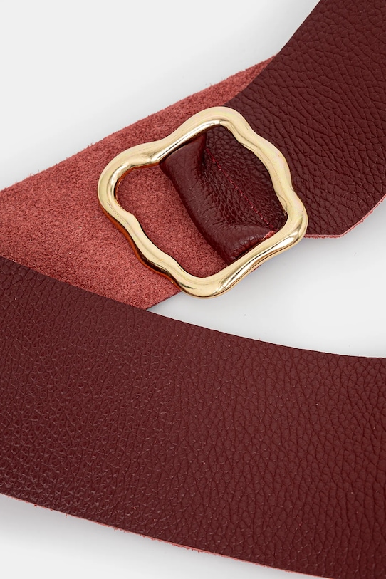 Answear Lab curea de piele F065.HWK burgundia WW25