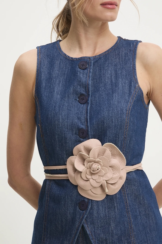 Answear Lab curea de piele bej C013.HWK