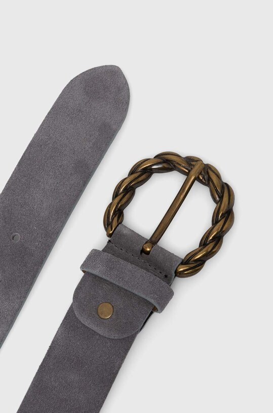 Answear Lab curea din piele intoarsa F890.HWK gri WW25