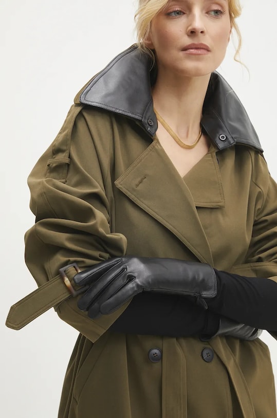 Answear.LAB quanti in pelle pelle fiore nero plainglove.fh